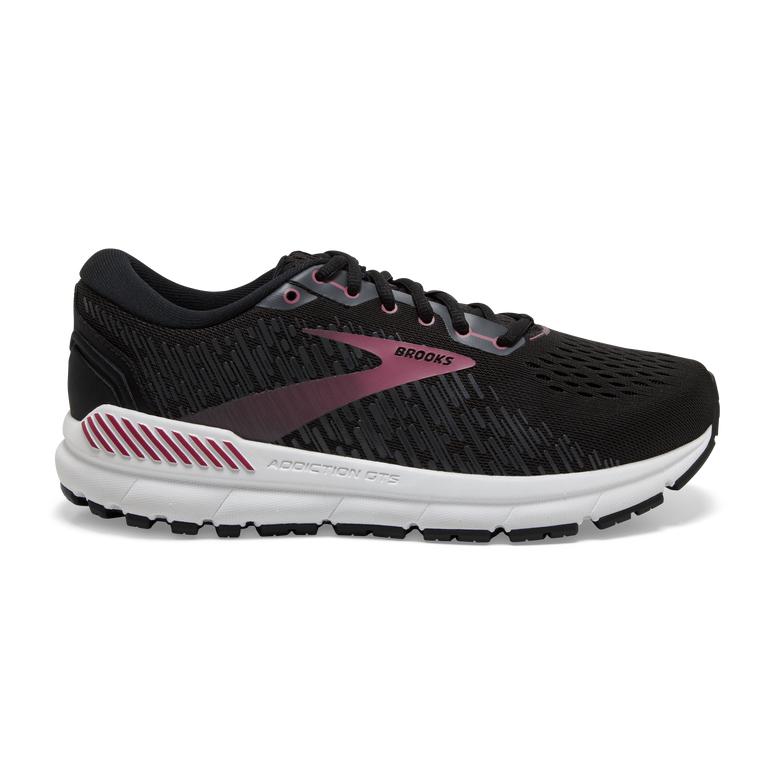 Brooks Womens Addiction Gts 15 Road Running Shoes - Black/Ebony/grey Charcoal/Mauvewood Burgundy (60